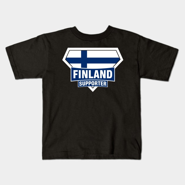 Finland Super Flag Supporter Kids T-Shirt by ASUPERSTORE